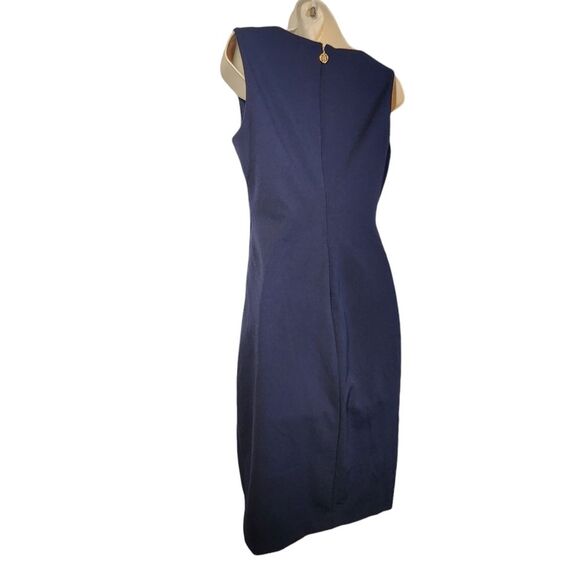 Tommy Hilfiger Dress Sleeveless Shift‎ Short Pleated Nautical Logo Navy Blue 4 - Picture 10 of 16